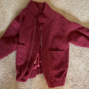 Zaful maroon teddy coat